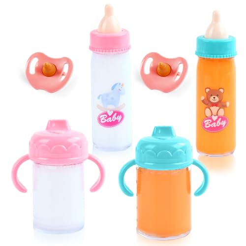 DIELIANHUA Puppenzubehör, 4 Stück Magische Flasche mit 2 Stück Puppenschnuller, Magie Puppenzubehör, Puppenflasche mit Milch, Puppe Zubehör, Geschenk für Kinder ab 3 Jahre DIELIANHUA Puppenzubehör, 4 Stück Magische Flasche mit 2 Stück Puppenschnuller, Magie Puppenzubehör, Puppenflasche mit Milch, Puppe Zubehör, Geschenk für Kinder ab 3 Jahre von DIELIANHUA