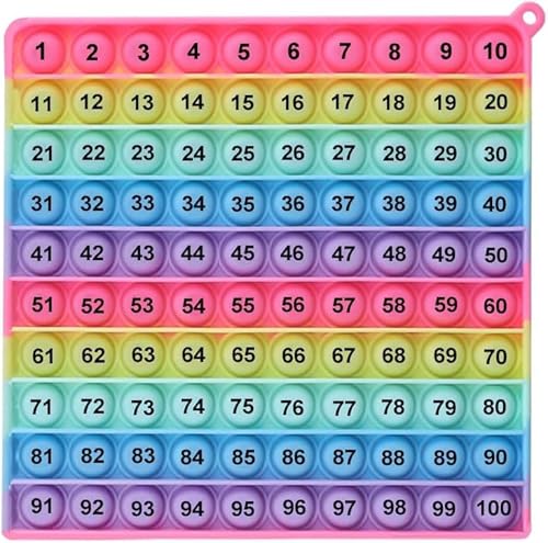 Fidget Toy, Pop it, 1-100 Pop It Spielzeug, Push Pops Bubble Fidget Sensory Toy, Stressabbau Sensory Toys für Kinder Aufklärung Digitaler, 15 x 15 cm Fidget Toy, Pop it, 1-100 Pop It Spielzeug, Push Pops Bubble Fidget Sensory Toy, Stressabbau Sensory Toys für Kinder Aufklärung Digitaler, 15 x 15 cm von DIELIANHUA
