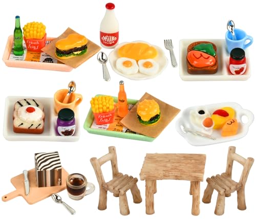 Miniatur-Puppenhauszubehör, 41PCS Miniatur Essen und Trinken, Miniatur Lebensmittel, Puppenhaus Zubehör, 1/12 Miniatur, Miniatur Wichtel, Wichtel Zubehör Backen, Wichtel Zubehör Weihnachten von DIELIANHUA