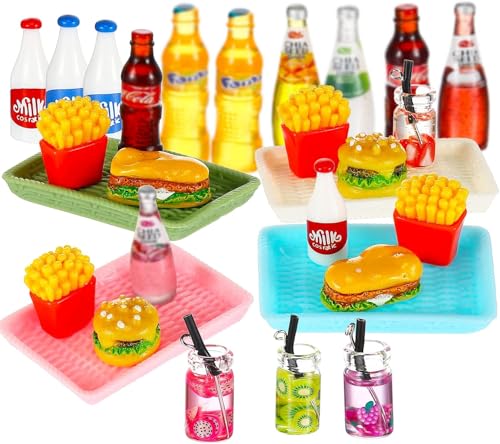 Miniatur-Puppenhauszubehör, 28PCS Miniatur Essen und Trinken, Miniatur Lebensmittel, Puppenhaus Zubehör, 1/12 Miniatur, Miniatur Wichtel, Wichtel Zubehör Backen, Miniatur Puppenhaus Zubehör von DIELIANHUA