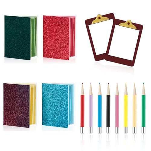 Puppenhaus Zubehör, 14 Stück Wichtel Zubehör Schule, Miniatur Wichtel Zubehör, 1:12 Miniatur Puppenhaus Zubehörs, Miniaturpuppe Schulbedarf, mit Mini Klemmbretter Buntstift Büchern Puppenhaus Zubehör, 14 Stück Wichtel Zubehör Schule, Miniatur Wichtel Zubehör, 1:12 Miniatur Puppenhaus Zubehörs, Miniaturpuppe Schulbedarf, mit Mini Klemmbretter Buntstift Büchern von DIELIANHUA