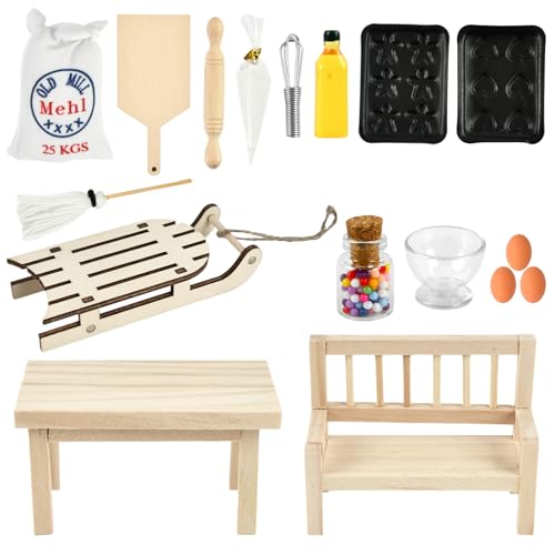 Wichtel Zubehör, 17PCS Wichtel Zubehör Weihnachten,Wichtel Zubehör Backen, 1:12 Puppenhaus Zubehör, Miniatur Puppenhaus Zubehör für DIY,Küche Möbel Back,Weihnachten Deko, Kunstharz Wichtel Zubehör, 17PCS Wichtel Zubehör Weihnachten,Wichtel Zubehör Backen, 1:12 Puppenhaus Zubehör, Miniatur Puppenhaus Zubehör für DIY,Küche Möbel Back,Weihnachten Deko, Kunstharz von DIELIANHUA