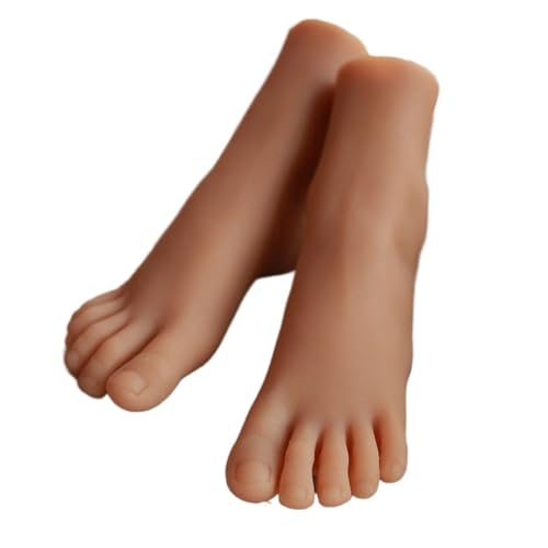 DIGNIFE Silikon-Fußmodell, 18CM Mädchen Füße Mo Simulation Fuß Foto Nagel Massage Praxis Silikon Strümpfe Maniküre TPE H30, Silikonfüße(Skin Color Display) von DIGNIFE