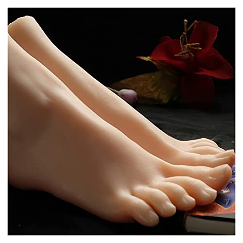 DIGNIFE Silikon-Fußmodell, Schaufensterpuppe Strümpfe Fußmodell Gummi Petite und Niedliche Kunststoffkunst Silikon Weibchen Leben Weibliche Fußmodell TPE.(Wheat Toes Bone,One Pair of feet) von DIGNIFE