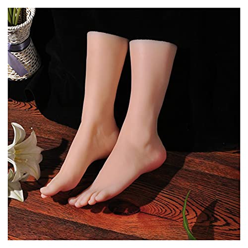 DIGNIFE Silikon-Fußmodell, Schaufensterpuppe Strümpfe Fußmodell Halbmond Arch Silikon Weibliche Gefälschte Nagelbeinanzeige Tarsel Dummy Mensch TPE 3700T.(Skin Toes Bone,Left Foot) von DIGNIFE