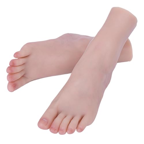 DIGNIFE Silikon-Fußmodell, Weibliche Schaufensterpuppe Silikon Fuß Blutgefäße Flüssigkeitsmo for Nail Art Zeichnung Reflexzonenmassage Praxis Footjob ZH3800, Silikonfüße(All Bone,Left Foot) von DIGNIFE