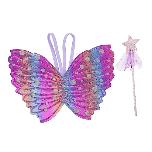 1 Satz Engelsflügel Fairy Wand Party mitgebsel feierstahl Verkleidung Kostümzubehör Plüsch Ballon Puppe Feenkostüm für Mädchen Feenhafter Zauberstab Stoff Violett DIKACA von DIKACA