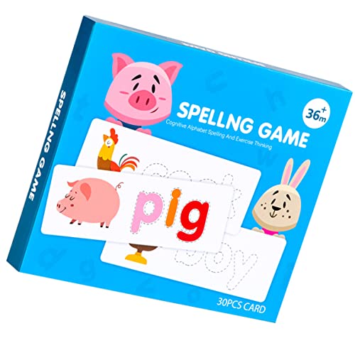 1 Satz Wortbuchstabierspiel Alphabet-Spielzeug Passendes Spielzeug Pädagogisches Spielzeug Karten Zur Rechtschreibung Von Wörtern Alphabet-rechtschreibrätsel Hölzern DIKACA von DIKACA