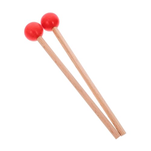 DIKACA 1 Paar Marimbaschlägel Instrumentenhammer Marimba-Hämmer Xylophon-Trommelstock Musik-Drumsticks Schlagzeug Perkussionszubehör für Musikinstrumente Zungentrommelschlägel Gummi rot von DIKACA