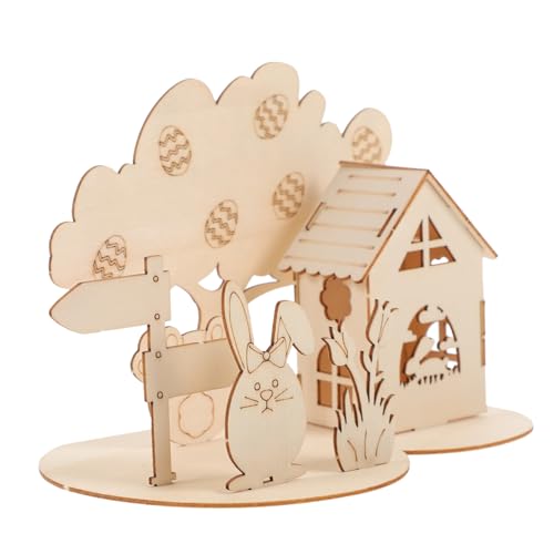 DIKACA 1 Satz 3D-Puzzle-Kaninchen Puzzlematte Ostern 3D-Puzzle-Dekoration Ostergeschenk Für Lernpuzzle Puzzles Für Kleinkinder Im Alter Von 1-3 Jahren Holz von DIKACA