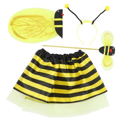 DIKACA 1 Satz Bienenflügel-Set Balsam Bienenwabe Bausatz kinderkostüme igelkostümkinder bienenhaarreif Bienenstab Bienen-Anzieh-Requisiten Bienen-Cosplay-Kostüm Eisendraht Yellow von DIKACA