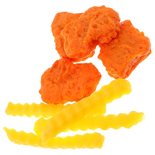 DIKACA 1 Satz Gefälschte Chicken Nuggets Und Pommes Frites Hähnchenflügel Simulieren Simuliertes Lebensmittelmodell Fake-Food- Chicken-Nuggets-Modell Hühnernuggets Hühnerflügel PVC von DIKACA