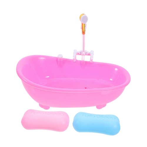 DIKACA 1 Satz Mini-badespielzeug Puppenhaus-badewannenhahn Puppenbadewanne 1:12 Badewanne Puppenhaus Möbel Spielzeug Puppenhaus-waschbadewanne Badezimmer-Szene-Requisite Abs Rosa von DIKACA