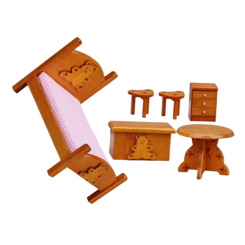 DIKACA 1 Satz Miniaturmöbel Puppenhaus Kleiderschrank Modell des Puppenstubenstuhls Vortäuschen Spielen Kinder Spielzeug Miniaturmodell Puppenhaus Möbel Dekor Mini-puppenmöbel Stoff Brown von DIKACA