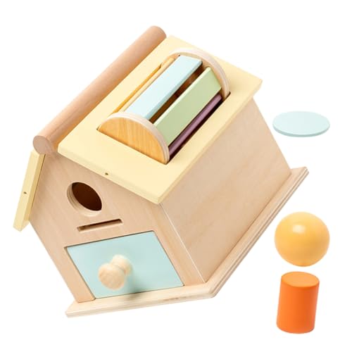 DIKACA 1 Satz Münzbox spielhaus Playhouse for sinnesspielzeug Sensory Toy feinmotorik Kleinkinder lustiges Kinderspielzeug kompaktes Holz von DIKACA