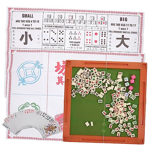 DIKACA 1 Satz Tragbarer Mahjong-Tisch Legespiel Karte Planke Tischspiel Elektronisches Spiel Traditionelles Mahjong- Mini-Mahjong-Spiel Sporttagsspiele Spielzeuge Acryl von DIKACA