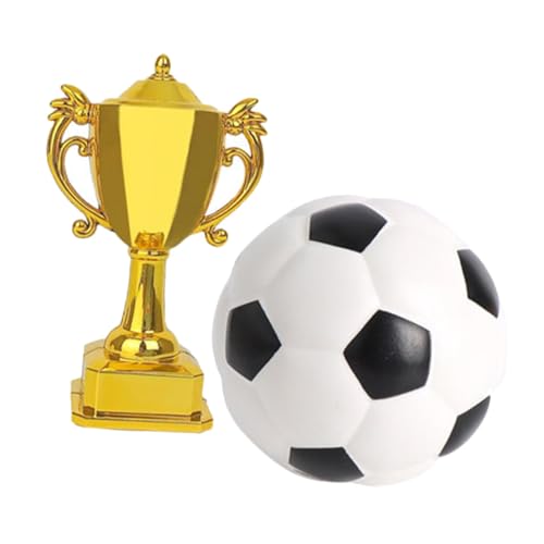 DIKACA 1 Satz Trophäen-Fußballmodell Mini-Fußbälle Puppenhaus-Fußball Fußball-Trophäe fußball Spielzeug Plastik fußball Plastik Trophäe Mini-Fußball für Puppenhaus Wiederverwendbar von DIKACA