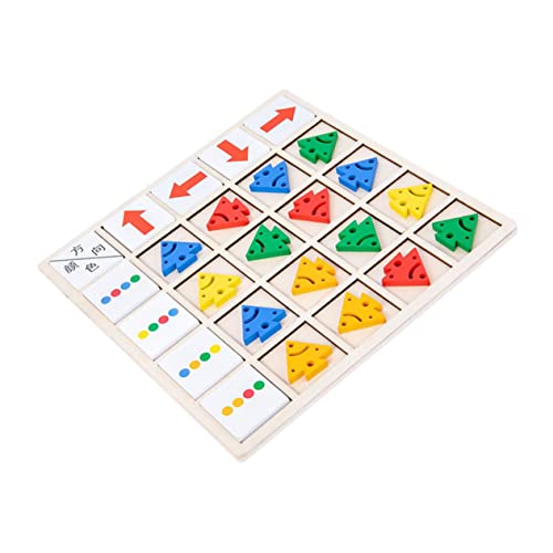 DIKACA 1 Set Brettspiel Für Farben Und Richtungserkennungsspiel Pädagogisches Holzspielzeug Für Logisches Training Ideales Lernspielzeug Für Jungen Und ädchen von DIKACA