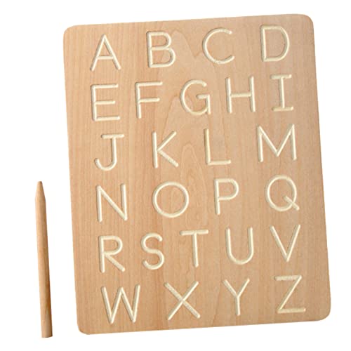 DIKACA 1 Set Buchstaben Nachziehtafel Alphabet Lernspielzeug Für Schreibtafel Aus Buchenholz Montessori Zur Der Schreibfähigkeiten Für Jungen Und ädchen von DIKACA