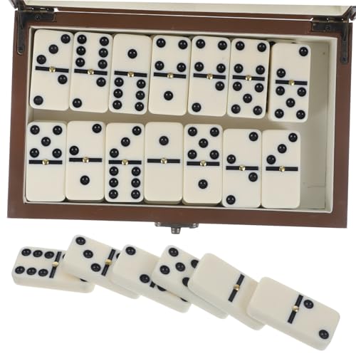 DIKACA 1 Set Domino Set Aus Freizeit Und Partyspiel Inklusive Holzkiste Ideal Für Unterhaltung Und Gesellige Runden Für Kinder Und Erwachsene von DIKACA