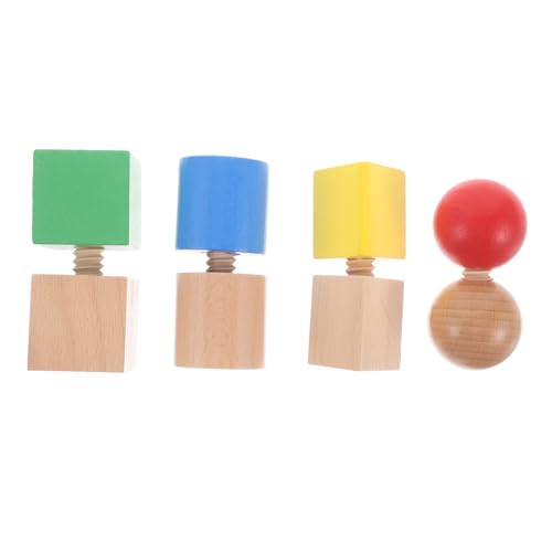 DIKACA 1 Set Feinmotorik-Spielzeug Aus Holz Für Kinder, Geometrisch Mit Schrauben, Pädagogische Schraube Und Block, Spielzeug Zur Entwicklung Der Feinmotorik Für Jungen Und Mädchen von DIKACA