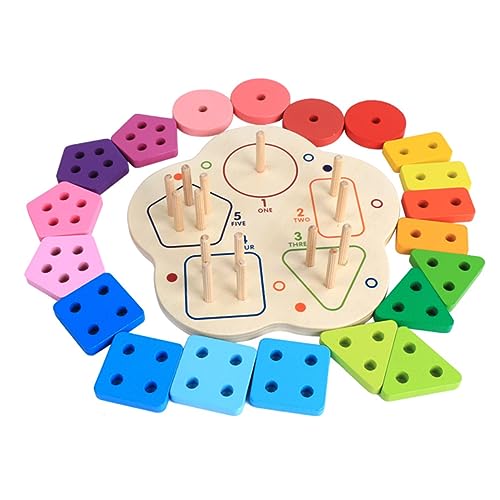 DIKACA 1 Set Geometrische Matching Bauklötze Lernspielzeug Bunte Stapelspielzeuge Für Kognitive Spielzeuge Für Frühes Lernen Und Formenverständnis von DIKACA