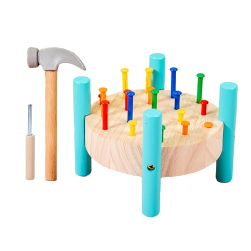 DIKACA 1 Set Hammer Für Pounding Workbench Mit Nägeln Für Kleinkinder Pädagogisches Holzspielzeug Zur Der Feinmotorik Und Kreativität Ideal Für Den Spielspaß Ab 2 Jahren von DIKACA