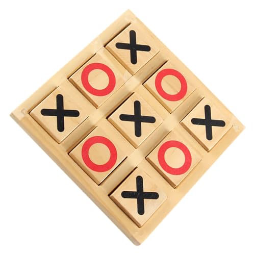 DIKACA 1 Set Holz Xo Schach Brettspiel Kind Interaktives Spiel Holz Familie Brettspiel Set von DIKACA