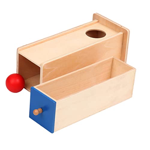 DIKACA 1 Set Imbucare Box Für Babys Holzspielzeug Mit Kugel Objektpermanenz Box Pädagogisches Für Kleinkinder Spielzeugtray Für Die Frühe Entwicklung Für Jungen Und ädchen von DIKACA