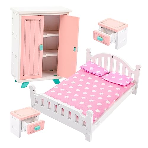 DIKACA Puppenhaus Spielzeug Set Puppenstubenmöbel 1 Set Öbelset Aus Für Puppenhaus Nachttisch Und Bett Dekoration Für Kinderzimmer Und Spielzeughäuser von DIKACA