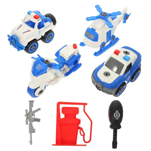 DIKACA 1 Set Police Car Toy Set Kids Assembly Auto Spielzeug Kinder Hände Auf Spielzeug Kognitive Spielzeug Kinderspielzeug von DIKACA