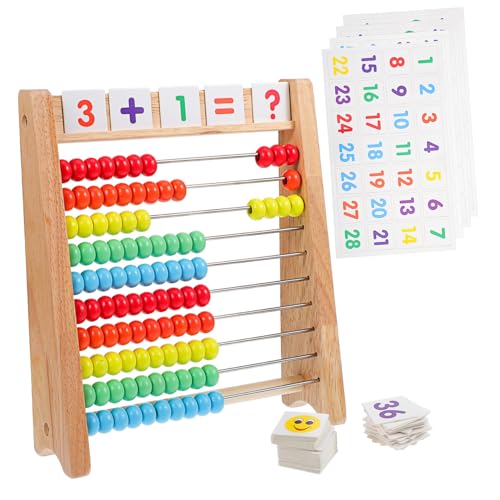 DIKACA Mathe-Spielzeug Mathe Spielzeug Kinder 1 Set Rechenabacus Holzspielzeug Stehender Abakus Für Mathe Lernen Mit 110 Zahlenkarten Mathematisches Lernspielzeug Für Ab 3 Jahren von DIKACA