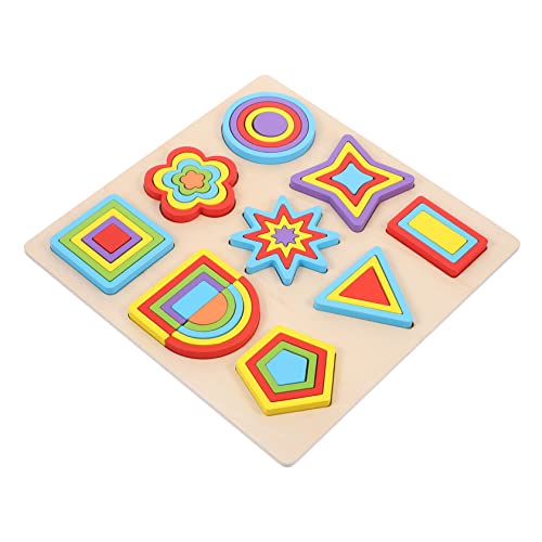 DIKACA 1 Set Regenbogen Bauklötze Geometrie Pädagogisches Puzzle Für Vorschulkinder Farben Und Formen Lernen Lernspielzeug Für Kleinkinder von DIKACA