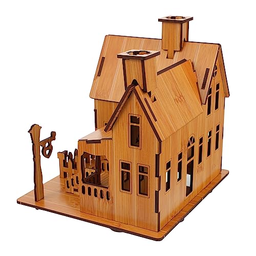 DIKACA 1 Stück 3D- -Puzzle 3D-Puzzles Für Rätsel Mini- Kinderspielzeug Weihnachtspuzzle Modell Eines Holzhauses Kreatives Puzzle- Holz von DIKACA