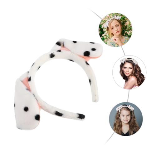 DIKACA Kawaii Hundeohren Haarband Cartoon Cosplay Haarschmuck Für Niedliches Headdress Für Partys Und Kostüme Weißes Stofftier Haarband Mit Hundemotiv von DIKACA