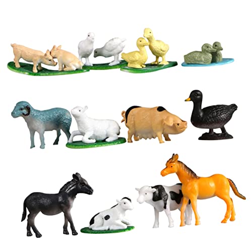 DIKACA Frühes pädagogisches Spielzeug Tiere Set 12 Stück Simulation Bauernhof Tiere für Kleinkinder Kind Spielzeug Figuren von DIKACA