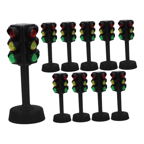 DIKACA 10 Stück Ampelmodell Mini-Verkehr Mini-ampeln -verkehrsschilder Telefon Solar- Spielzeugampel Für Ampel-kuchenaufsatz Ampel Zug-ampeln Led Black Abs von DIKACA