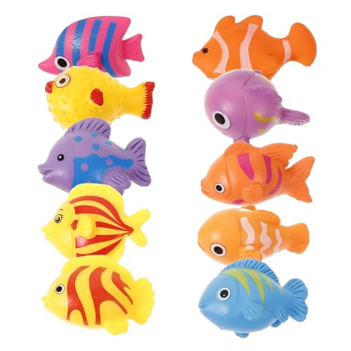 DIKACA 10 Stück Mini Kunststoff Fischfiguren Für Aquarien Bunte Schwimmende Spielzeuge Für Mikro Landschaften Und Dekoration Künstliche Fische Für Kreative Aquarium Gestaltungen von DIKACA