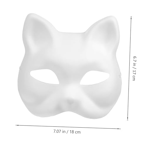 DIKACA 10 Stück Teiliges Leere Katzenmasken aus Papier Leichte Bequeme Tiermasken zum Bemalen für Erwachsene für Cosplay Karneval Halloween und Partys DIKACA 10 Stück Teiliges Leere Katzenmasken aus Papier Leichte Bequeme Tiermasken zum Bemalen für Erwachsene für Cosplay Karneval Halloween und Partys von DIKACA
