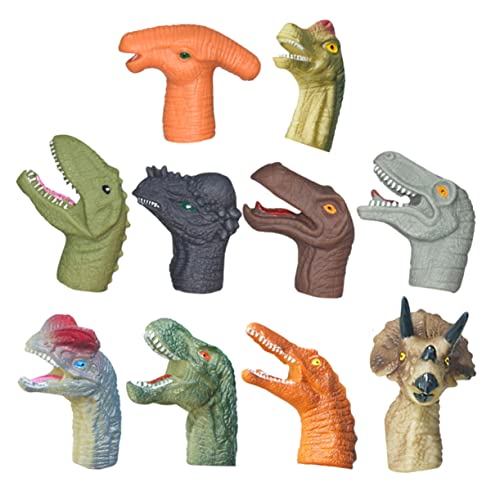 DIKACA 10Stücke Fingerpuppen Dinosaurier Weiche Gummi Daumen Puppen Für Vorschulkinder Für Kreatives Rollenspiel Und Puppenspiel von DIKACA