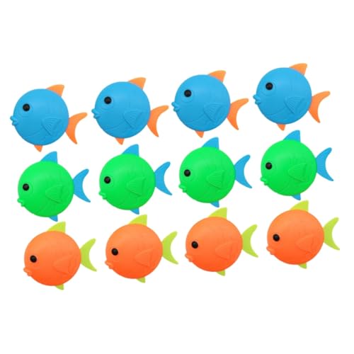 DIKACA 12 STK Tauchendes Fischspielzeug Tauchspielzeug für sinkende Fische Badezimmerspielzeug für Kinder Pool Toys for Kinder badewannenspielzeug Tauchen Fischbecken Spielzeug von DIKACA