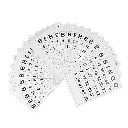 DIKACA 120 Stück Bingo-Karten Elektronisches Bingospiel Bingo-Spielkarten Bingo-Spiele Für Kartenspiel Lustige Bingokarten Interessante Bingopapiere Sammelzubehör Bingo-Papier Papier Weiß von DIKACA