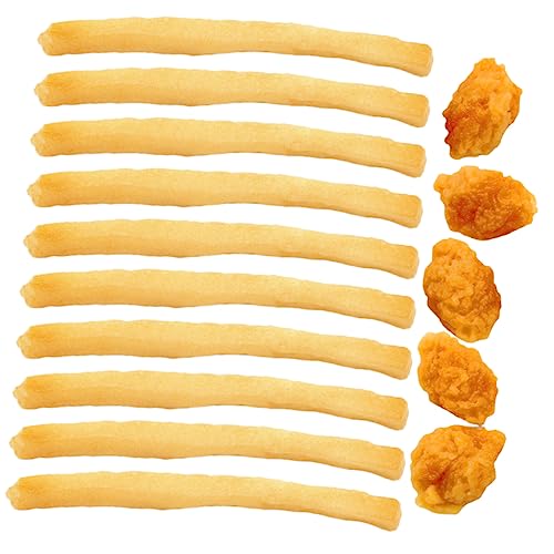 DIKACA 15st Pommes-Modell Lebensmittel Für Die Spielküche Simulieren Sie Gefälschtes Essen Realistische Pommes Frites Künstliche Chicken Nuggets Mini-Pommes Frites Food-Modell PVC Orange von DIKACA