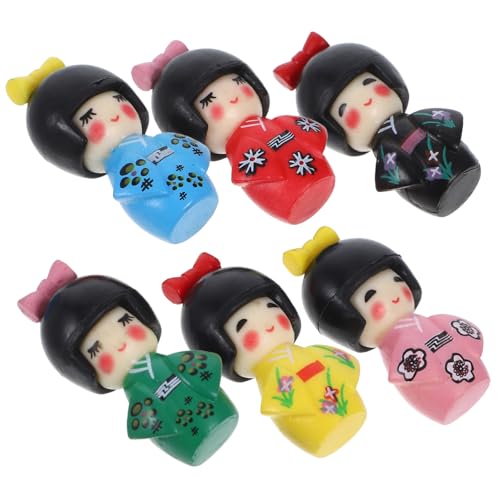 DIKACA 18 STK Kimono-Puppenschmuck Frau Miniatur-Gartendekorationen asiatisch Kinder Puppen kinderpuppe holzbausatz Kinder Kimono-Mädchenpuppe japanische Puppenverzierung PVC von DIKACA