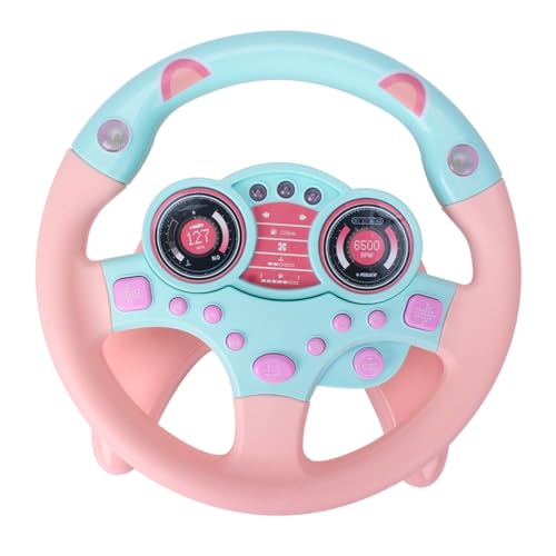 DIKACA 1Pc Rosa Gefälschte Lenkrad Simulation Spielzeug Für Kinder Pädagogisches Lernspielzeug Für Auto Kinderspielzeug Für Jungen Und ädchen Spaß Beim Fahren Im Kinderwagen von DIKACA