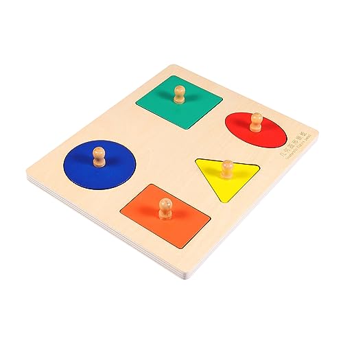 DIKACA 1Satz Holzform Puzzlespielzeug Für Kleinkinder Geometrisches Puzzle Für Frühes Lernen Montessori Für Junge Mädchen Und Ab Jahr Mit Bunten Formen Pädagogisches Holzspielzeug von DIKACA