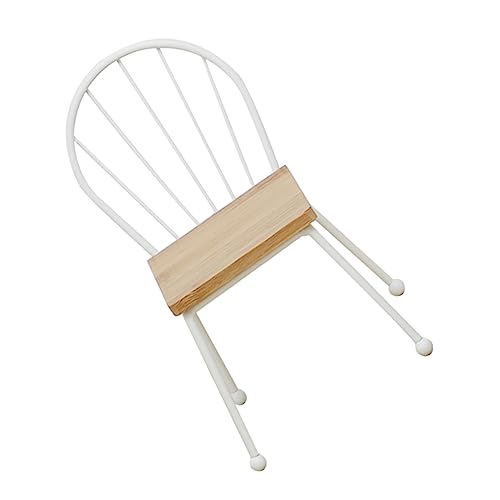 DIKACA 1Stk Mini-Stuhl Sitzbänke Solarlichtdekoration Kreisrequisiten aus Rattan Log- Sonnenlicht Möbel holzdeko holzstuhl Mini Chair Spielstuhl vorgeben Mini-Hausstuhl hölzern Khaki von DIKACA