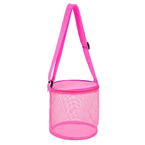 DIKACA 1Stk Shell-Tasche Kühltasche Strandutensilien für Kleinkinder Schwimmbad aufbewahrungssack Storage Pockets Strandtasche aus Tüll Netztasche zur Aufbewahrung PVC Rosa von DIKACA