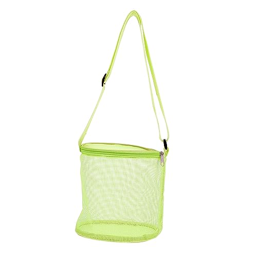 DIKACA 1Stk Shell-Tasche Strandtasche mit Reißverschluss Spielzeugtasche für den Strand Korb aufbewahrungssack Storage Pockets Netztasche zur Aufbewahrung Strandtasche aus Mesh PVC Yellow von DIKACA