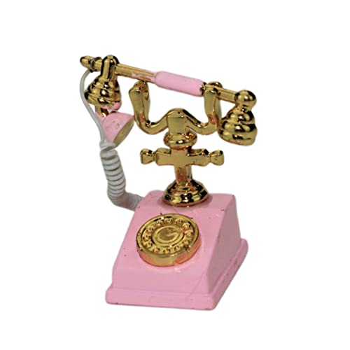 DIKACA 1stk Kinder Handy Haushaltsdekoration Puppentelefon Kindertelefone Rosa Haushaltsgegenstände Ornament Kindersachen Antikes Dekor Heimzubehör Dekorative Gegenstände Rotieren Mini von DIKACA